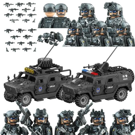 Moderne Stadt Swat Spezial Einheiten Figuren Bausteine Kommando Polizei