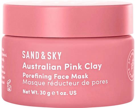 Sand And Sky Australian Pink Clay Porefining Face Mask Travel Size 30 G