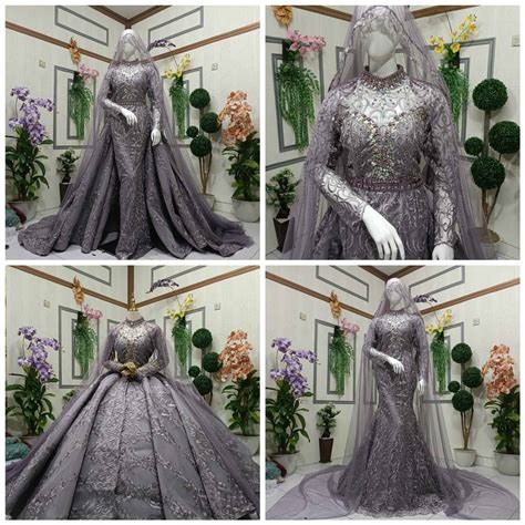 Gaun Pengantin Model In Sudah Full Mutiara Tanpa Payet Warna Taro