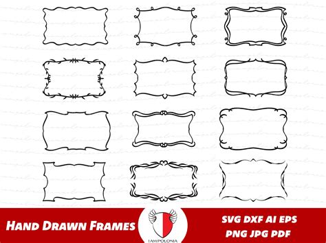 Hand Drawn Frames Svg Borders And Dividers Png Wedding Etsy