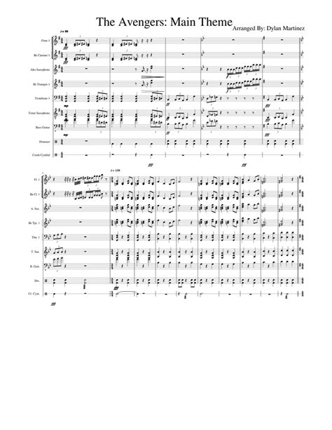 The Avengers Main Theme Sheet Music For Flute Clarinet Alto