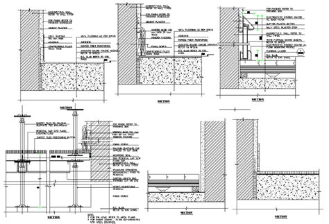 wooden base  carpet floor access floor section plan