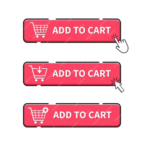 Premium Vector | Add to cart button. click button.