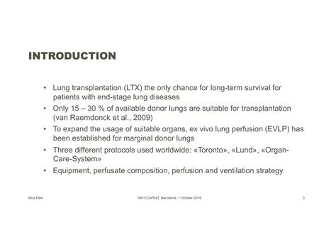 Mira Klein Lung Transplantation After Ex Vivo Lung Perfusion PPT