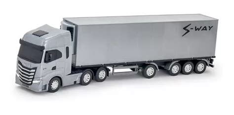 Novo Caminhão Miniatura Iveco Carreta Baú Refrigerado S way Frete grátis