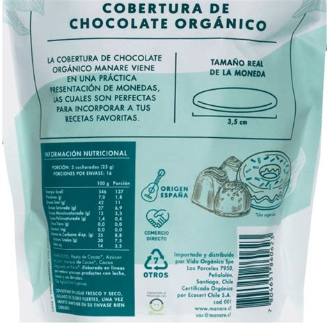 Cobertura De Chocolate Org Nico Cacao G Manare