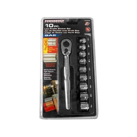 Powerbuilt Dr Pt Low Profile Ratchet Socket Set Toolsid