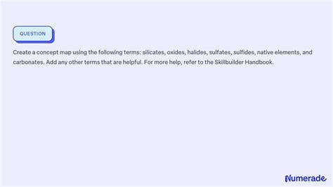 SOLVED:Create a concept map using the following terms: silicates ...