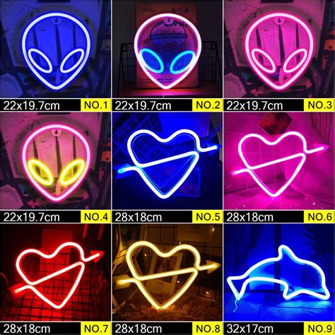 Neon Led Nocna Lampka Na Cian Wisz Ce Neon Dla D