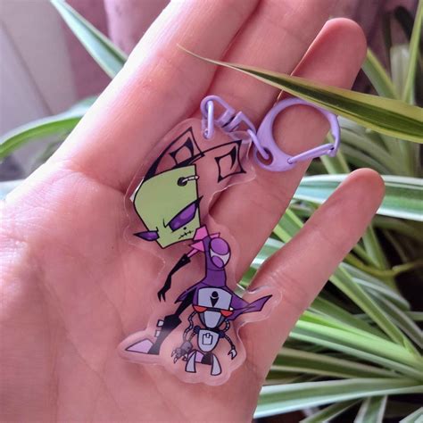 Tak Invader Zim Acrylic Keychain Etsy