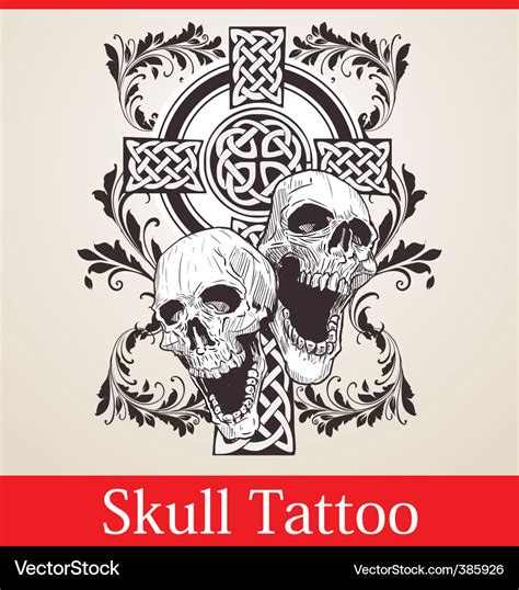 Skull cross tattoo Royalty Free Vector Image - VectorStock