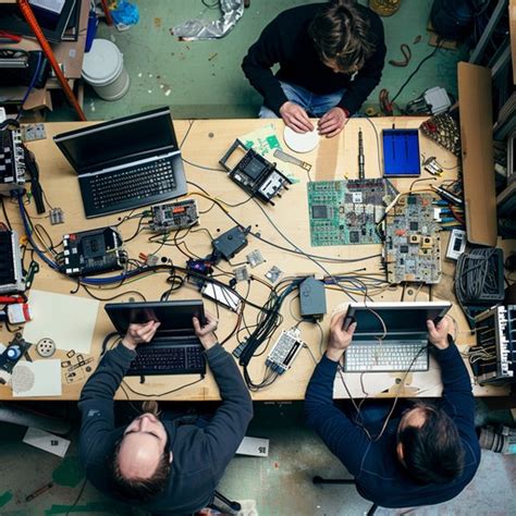 tech workshop setup image   stockcake