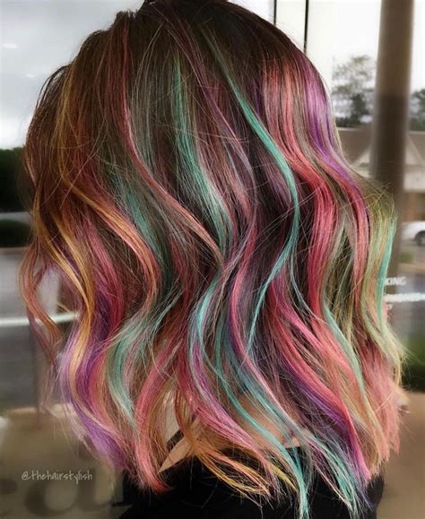 Perfect Vivid Color Combo By Lish 🦄 Hair Color Highlights Long Hair