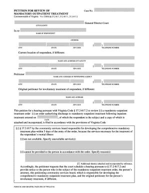 Fillable Online Courts State Va Petition For Review Of Mandatory