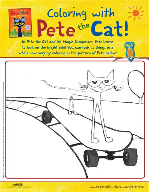 Pete the Cat and His Magic Sunglasses: Coloring