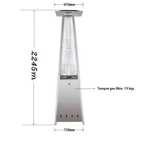 Calefactor Estufa Para Exterior Patio Gas Tipo Piramide Daewoo 13kw