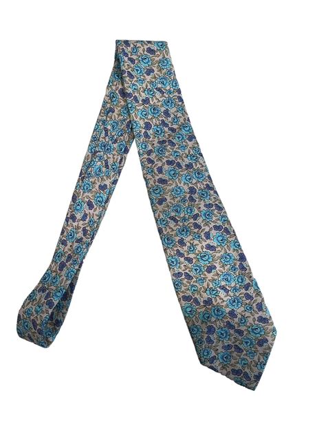 Hugo Boss Blue And Yellow Floral Silk Tie - Gem