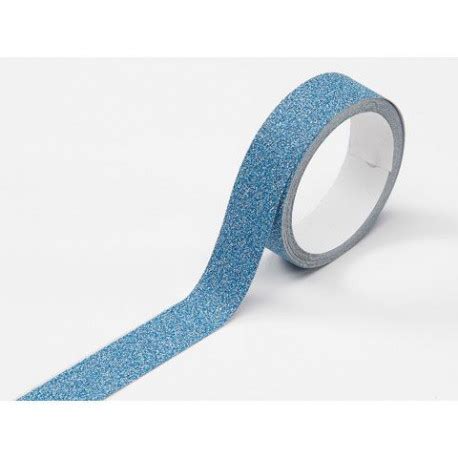 Masking tape pailleté bleu glitter ruban décoratif autocollant