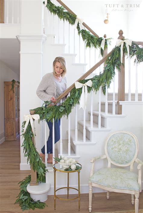 Holiday Staircase with Real Touch Faux Garland - Tuft & Trim