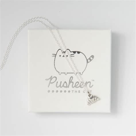 Croissant Pusheen Necklace Sterling Silver Licensed To Charm