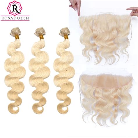 Aliexpress Buy Body Wave 613 Blonde Bundles With Frontal