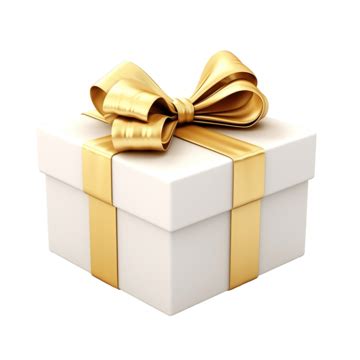 Gift Box With Gold Ribbon Gold Box Present Png Transparent Image And