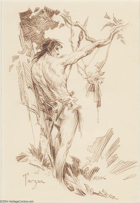 Original Comic Artsketches Roy G Krenkel Tarzan Sketch Original