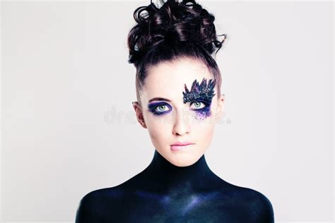 Young Woman With Fashion Makeup Stock Image Image Of Color Artist