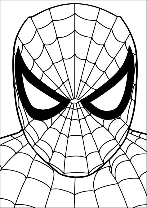 Cabeza De Spiderman Páginas De Spiderman Para Imprimir