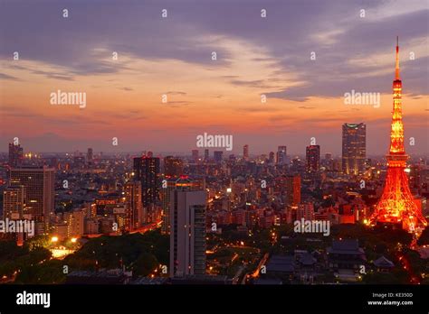 Tokyo Tower at Sunset Stock Photo - Alamy