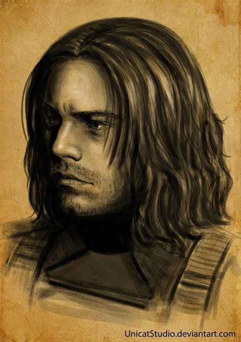 Bucky Face Sketch By Unicatstudio On Deviantart Bucky Barnes Winter