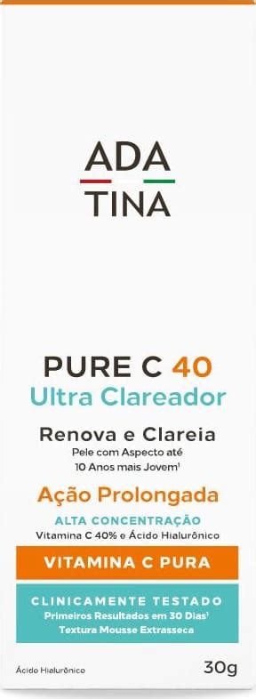 Pure C 40 Ultra Clareador 2x Mais Vitamina C Pura Renova E Clareia