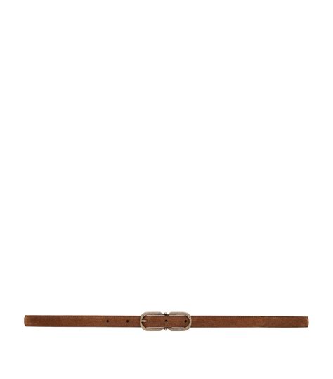 Mens Saint Laurent Brown Suede Belt Harrods Uk