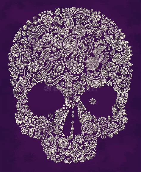 Ornate Detailed Floral Skull Stock Vector Illustration Of Flourish