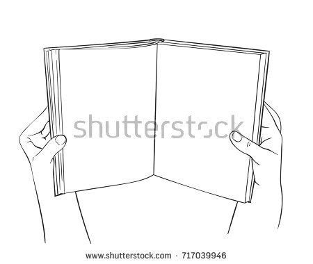 Sketch Hands Holding Open Book Blank Stock Vector Royalty Free