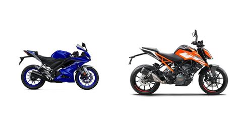 Motorrad Vergleich Yamaha Yzf R Vs Ktm Duke