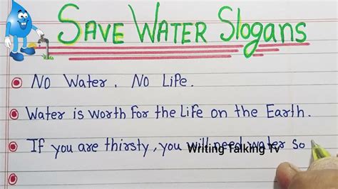 Save Water Slogans In English Slogan On Water In English Slogan On