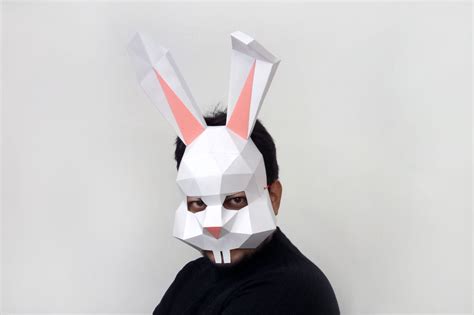 Diy Bunny Rabbit Mask D Papercraft By Paper Amaze Thehungryjpeg