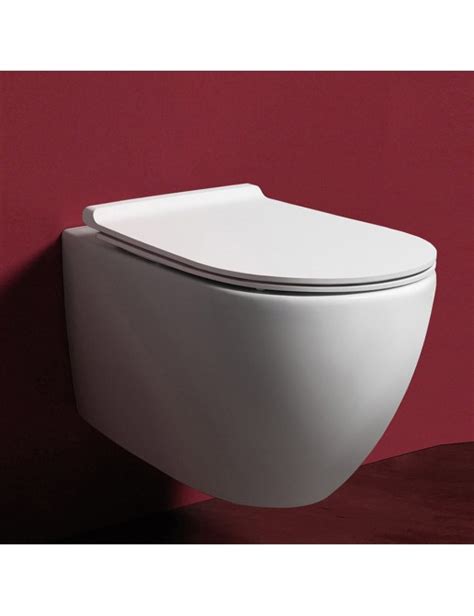 Wc Singolo Sospeso Simas Vignoni Rimless In Ceramica Bianco Lucido