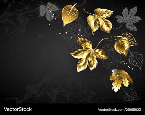 Background With Gold Leaves Royalty Free Vector Image