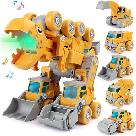 Set De Jucarie 5 In 1 Robot Dinozaur Cu Lumini Si Sunete Compus Din