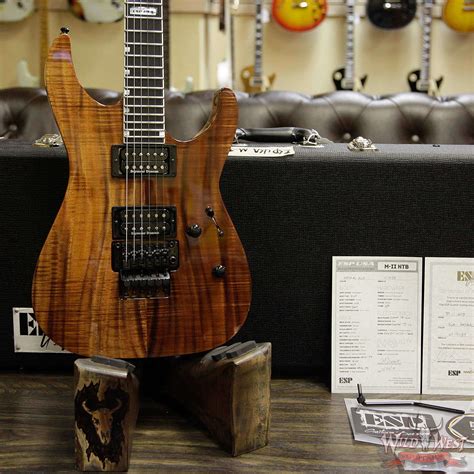 Esp Usa M Ii Ntb Neck Thru Body Floyd Rose Koa Top Ebony Fretboard