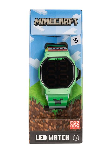 Minecraft Unisex Childrens Led Watch With Large Readout In Multi Color