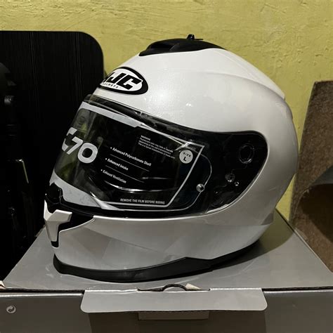 HJC C70 White Large, Motorbikes, Motorbike Parts & Accessories, Helmets ...