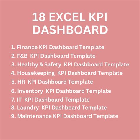 18 Kpi Dashboard Templates In Excel Business Kpi Tracker Monitor And Analyze Performance Etsy