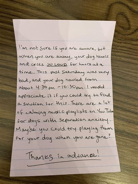 Is leaving this note on my neighbor’s door too harsh or not harsh