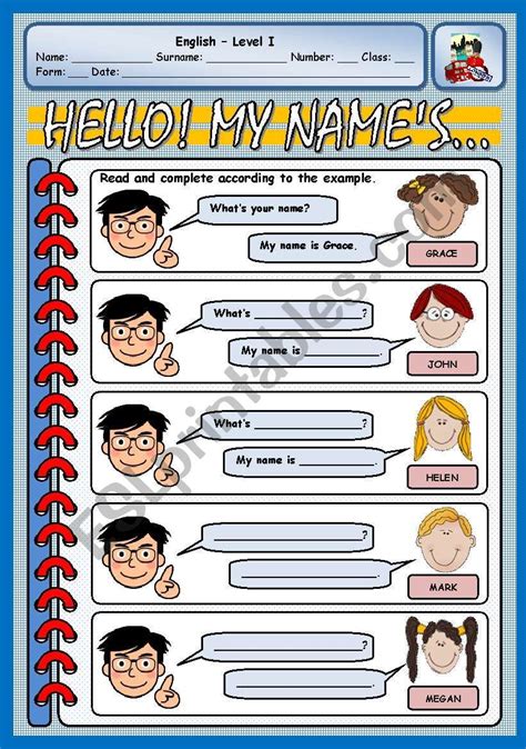 What´s Your Name Esl Worksheet By Xani Vocabulary Worksheets