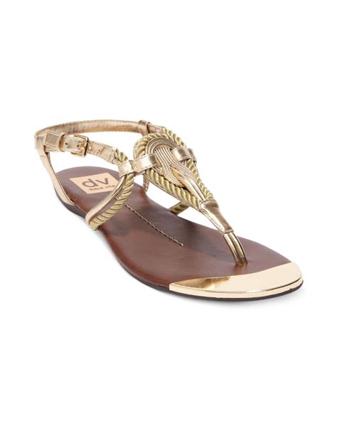 Dolce Vita Dv By Anica Flat Thong Sandals In Metallic Lyst