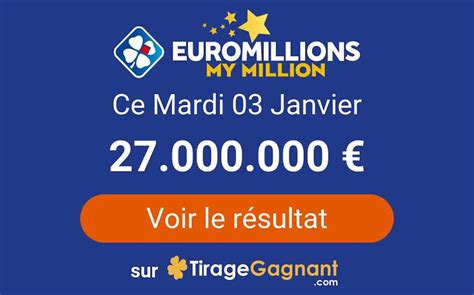 R Sultat Euromillions Mardi Janvier Les Num Ros Gagnants