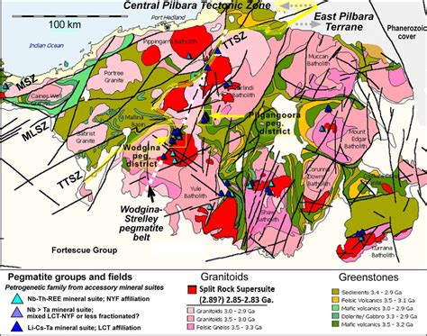 Geological Map Of The Units And Terranes Comprising The North Pilbara